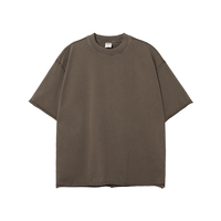 T-shirt en coton noir surdimensionné pour homme, manches courtes, col rond, jersey décontracté, uni, coupe classique