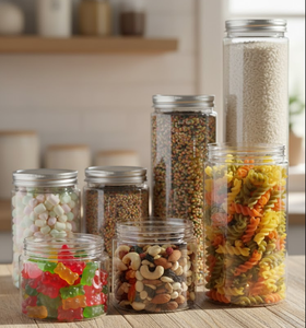 Fábrica TINH DIEU, Frascos Transparentes de PET Personalizables de 280ml-1000ml, Boca Ancha de 85mm, Tapa de Plástico Redonda para Alimentos, para Galletas - Product Image 2