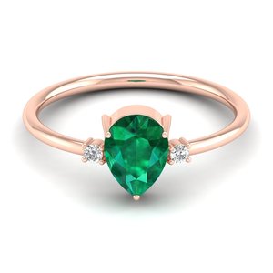 Anillos de Compromiso REYES con Certificación GRA, Plata de Ley 925, Moissanita, Brillantes, Chapados en Oro de 14K, con Esmeralda, Joyería Fina - Product Image 5