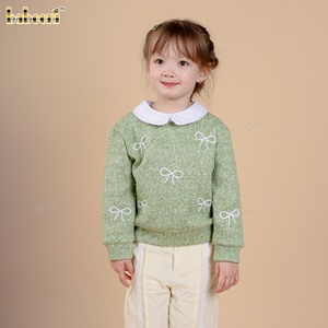 Suéter de Punto con Lazo Babeeni Sage, Conjuntos de Ropa Casual para Niñas, 100% Algodón, Certificado OEKO-TEX, Impresión Ignífuga - Product Image 6