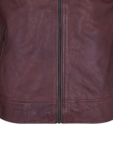 Hot Selling Men's Slim High Street Leather Jacket with Stand Collar Canvas Fabric Front Logo Winter Streetwear - Product Image 6