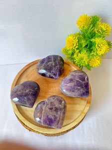 Piedra curativa de cristal de corazón hinchado de amatista Natural de alta calidad al por mayor para la decoración del hogar Reiki y regalos espirituales - Product Image 4