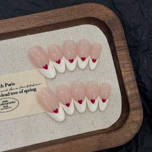 Elipse Medio Acrílico Sheer Nude Pink Tone Minimalista Romance Design Finger Pre-diseñado Cream Crush - Product Image 1