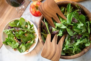 FAIZA CRAFT Juego de Servidores de Ensalada de Madera Ecológicos con Logotipo Personalizado, Asas de Resina, Aptos para Microondas y Lavavajillas, Utensilios de Cocina - Product Image 6