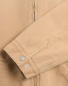 Blouson en jean épais pour homme, haute qualité, personnalisé, grande taille, style workwear vintage, col zippé, respirant, coupe-vent, brodé - Product Image 6