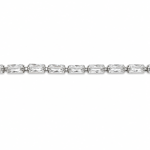 Pulsera de tenis de plata de ley 925 con diamantes baguette para mujer, joyería elegante de alto brillo para fiestas, bodas y uso diario - Product Image 3