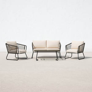 Ensemble de 4 sièges de canapé en rotin confortable avec coussins doux - Product Image 6