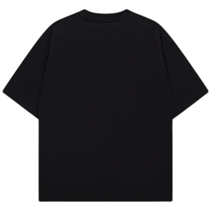 T-shirt Homme Oversize à Manches Courtes Noir avec Logo Minimaliste sur la Poitrine en Coton Col Rond Décontracté Style Urbain Streetwear Vente en Gros - Product Image 2