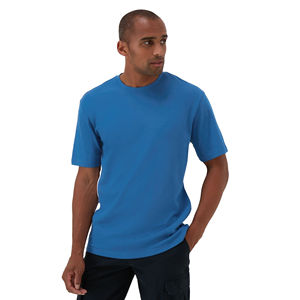 <b>Mens</b> Blue Short Sleeve Crew Neck Cotton T-<b>Shirt</b> Custom Logo OEM ODM Wholesale Apparel - Product Image 1