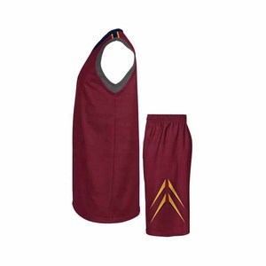 Conjunto de Camiseta y Pantalones Cortos de Baloncesto Sublimados Personalizados, Color Granate con Número 23, Cuello en V, Sin Mangas, Absorbe la Humedad, para Hombre - Product Image 6