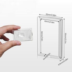 <b>Clear</b> Acrylic Jewelry Organizer 1oz Fit Silver Bar Storage <b>Container</b> with Silver Bar Case Holder - Product Image 4