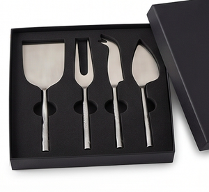 Stainless Steel <b>Cheese</b> <b>Knife</b> <b>Set</b> With Hammered Handles Four Piece Serving Tools For Kitchen Use Tableware And Dining Use - Product Image 4
