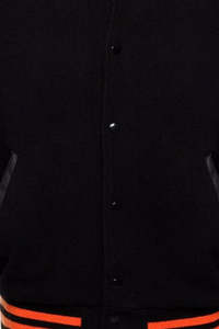 High Street Custom Embroidered Wool/Polyester Winter <b>Patchwork</b> Bomber <b>Jacket</b> for Men - Product Image 5