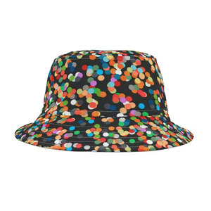 Chapeau Bob Unisexe en Toile de Polyester à Motif à Pois Colorés, Décontracté, Printemps-Été, Taille Adulte 56-58CM - Product Image 5