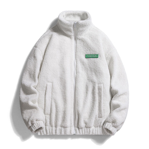 OEM Custom Embroidery Logo Oversized Winter Sherpa <b>Fleece</b> Puffer <b>Jacket</b> for Men and Unisex Woven Hooded Collar - Product Image 3
