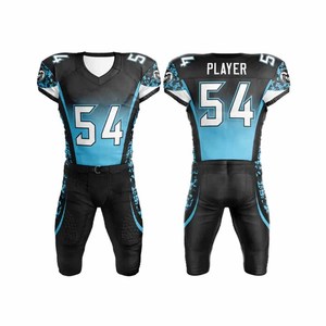 Custom American Football Uniform Set Men's V-Neck Jersey Pants Sublimated Print Moisture Wicking Fitted Style Number - Product Image 3