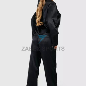 Ensemble de vêtements de nuit pour femmes OEM en satin polyester/coton, 2 pièces, fermeture à cordon, sexy, confortable, respirant, été/printemps - Product Image 3