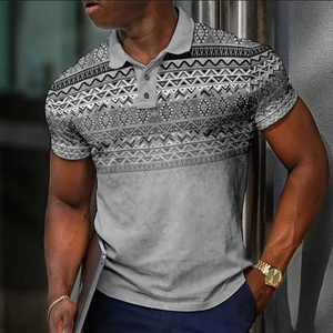 Men's Ethnic Tribal Pattern Polo <b>T</b> <b>Shirt</b> Short Sleeve Classic <b>Collar</b> Casual Fashion Comfortable Daily Wear <b>T</b> <b>Shirt</b> - Product Image 5