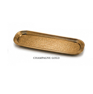 Bandeja Rectangular Verde Oliva con Borde Dorado y Acabado Decorativo para Uso Residencial - Product Image 4
