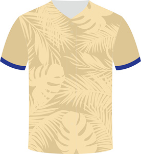 Camiseta de Béisbol con Cuello en V para Hombre, Manga Corta, Estampado de Plantas, 100% Poliéster, Transpirable, Corte Regular, Ropa de Verano, Logotipo Personalizado Digital - Product Image 1