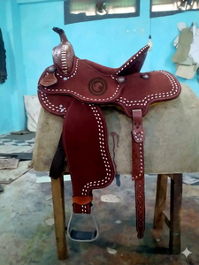 Selle de cheval en cuir brun de qualité supérieure, style anglais, style western, avec taille personnalisée - Nouvelle collection de designers - Product Image 2