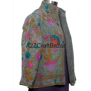 Chaqueta Ecológica Bordada a Mano con Diseño Floral, de Algodón de Secado Rápido y Transpirable, Cuello en V, Estilo Vintage Suzani, para Uso Casual en Invierno - Product Image 4