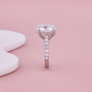 Exquis 10.0Ct Round IGI Lab Grown Diamond Solitaire Hidden Halo Ring en 10K 14K 18K Solid Gold Wedding Anniversary Gift - Product Image 4