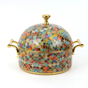 Olla Térmica de Acero Inoxidable, Duradera y Aislada, con Patrón de Mosaico Árabe Colorido, Interior Antiadherente con Revestimiento de Esmalte, para Mantener la Comida Caliente - Product Image 6