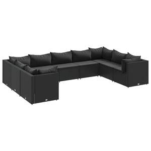 Conjunto de Muebles de Jardín de Ratán Sintético Negro para Decoración de Patio - Product Image 2