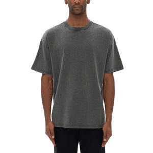 Camisetas Oversize de Corte Holgado con Logo Personalizado, de Alta Calidad, Estilo Vintage con Lavado Ácido, para Gimnasio y Fitness, para Hombre - Product Image 1