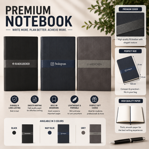 Libreta A5 de Cuero PU Premium con Logotipo Personalizado, Encuadernación Cosida, 192 Páginas, Impresión en Relieve y Serigrafía, para Promoción y Regalos - Product Image 1