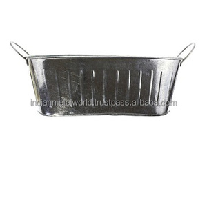 Garden Accessories <b>Galvanized</b> Planters High Demanding Metal Decorative <b>Tubs</b> Rustic Metal Garden Buckets for Sale - Product Image 6
