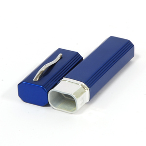 Étui à lunettes rectangulaire bleu en aluminium, couleur unie, style simple, coque rigide, accessoires pour lunettes - Product Image 4