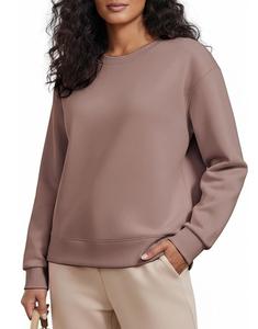 Wholesale Price Luxury Long Sleeve Round Neck Shoulder Slope Solid Comfortable Casual Women's Cotton Sweatshirt From Bangladesh - Product Image 1