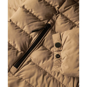 Veste d'hiver matelassée en duvet, couleur beige unie, surdimensionnée, pour l'extérieur, personnalisable, en tissu polyester, à manches longues, avec fermeture éclair, vente en gros 2025 - Product Image 5