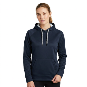 Unisex <b>Navy</b> Blue Hooded <b>Sweatshirt</b> Raglan Sleeve French Terry Quick Dry Casual Regular Fit Autumn 100% Cotton OEM Service - Product Image 2