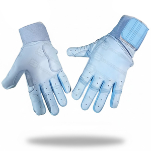 Gants d'entraînement de baseball en cuir de vachette 100% véritable conception de manchette longue taille adulte gants de frappeur taux d'usine - Product Image 1