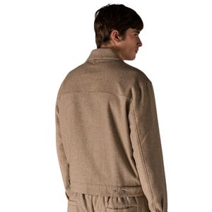 Chaqueta de Espiga a Medida para Hombre en Color Beige con Cierre de Cremallera Elegante, Diseño Moderno, Tela de Alta Calidad y Ajuste Cómodo - Product Image 6