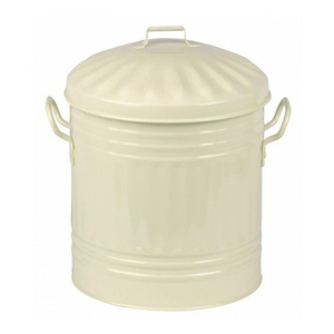 Poubelle en métal gris de haute qualité avec couvercle, poubelle ronde en fer galvanisé, poubelle de cuisine, poubelle intérieure, seau de rangement pour déchets - Product Image 6