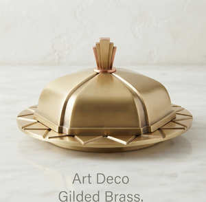 Moderna Mantequera de Metal con Tapa, Diseño Hermético, Vajilla de Cocina, Redonda, con Patrón Sólido, Hecha a Mano, Acabado Dorado - Product Image 3