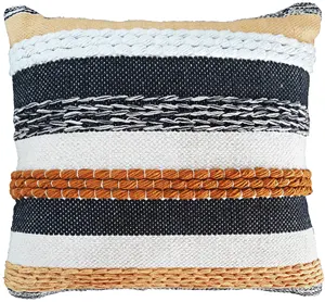 Tampa de almofada decorativa Handloom tecido fronha cor sólida para usos domésticos