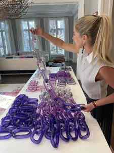 Décorations murales modernes personnalisées en chaîne acrylique, ornements suspendus faits à la main en résine pour la décoration intérieure, prêts pour le festival Diwali - Product Image 3