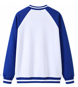Sudadera Raglán Blanca y Azul para Mujer, Bordada con Letras Griegas Sigma en la Parte Delantera, Cuello Redondo, Manga Larga, 100% Algodón, Primavera/Verano/Otoño/Invierno - Product Image 5