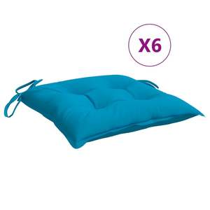 Juego de 6 Cojines para Silla de Tela Oxford Azul Claro, 100% Poliéster, para Uso en Exteriores - Product Image 2