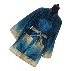 KS003 Kimono en soie vintage bohème pour femme, sexy, vêtement de nuit, tenue de plage estivale, cache-maillot de bain, vente en gros de sari vintage en soie - Product Image 2
