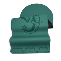 Matras Yoga PU Karet Alam Berukir Laser Khusus, Kepadatan Tinggi, Anti Selip, Tahan Keringat, Matras Yoga Kulit PU Pilates