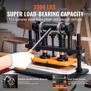 Fustellatrice Manuale per Taglio Pelle, Macchina da Taglio con Piastra per Goffratura 10.2 X 4.7, Corsa di Pressione 0.47, Doppie Guide, Utensile per Fustellatura - Product Image 3