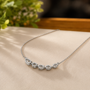 Classic Pear Cut Diamond <b>Necklace</b> 925 Sterling <b>Silver</b> Bridal Moissanite Jewelry for Anniversary <b>Necklace</b> - Product Image 4
