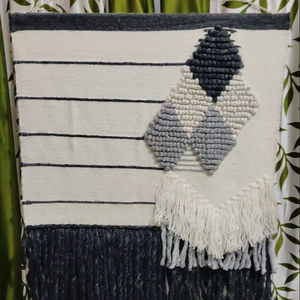 Alfombra de Lana Decorativa para Colgar en la Pared |   Tapiz de macramé tejido de arte abstracto, decoración bohemia para el hogar, decoración para sala de estar, colgante de pared -30 - Product Image 1