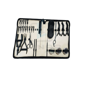 ชุดอุปกรณ์ต่อผมสแตนเลสสีดำ รุ่น Black Mate เหมาะสำหรับต่อผมแบบ Weft  พร้อมกระเป๋าหนัง PVC ซิป  สามารถสกรีนโลโก้ได้ - Product Image 1